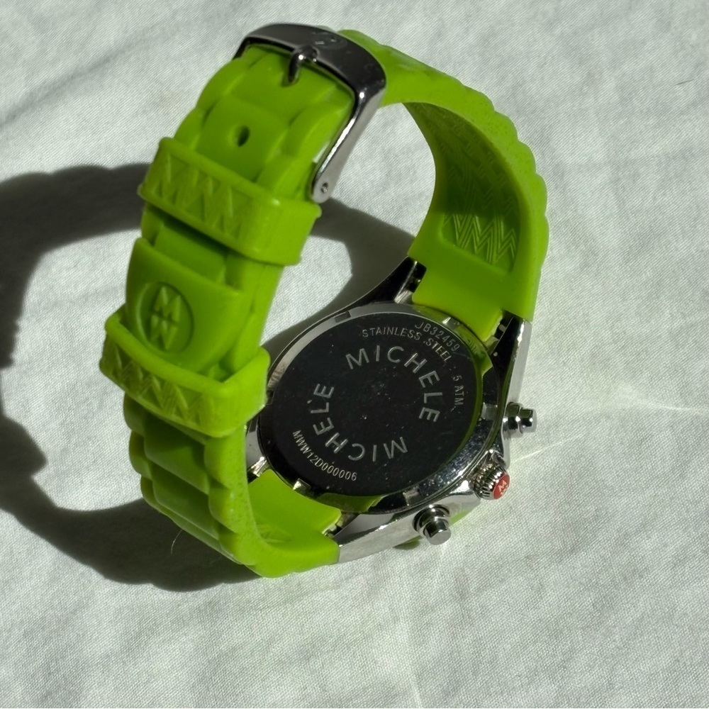 MICHELE Neon Green Tahini Jelly Watch - Picture 10 of 11